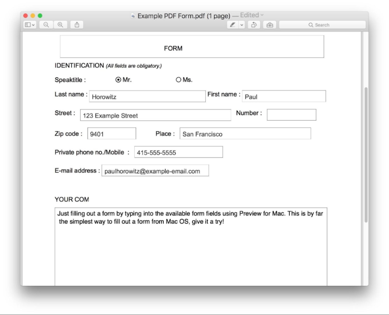 Как заполнить pdf документ в электронном виде на Mac OS